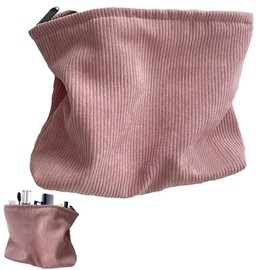 GeorgeX Bolsa de Maquillaje de Viaje para Mujer, Bolsa de Maquillaje Grande Bolsa de Cosméticos de pana Estética para Mujer