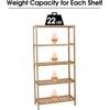 kinbor 5-Tier Bamboo Free Standing Storage Rack Shelf Multifunctiona