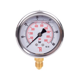 THERMIS Pressure Gauge 304G 1/4 Connection from Below (0 - 60 bar) 63 mm