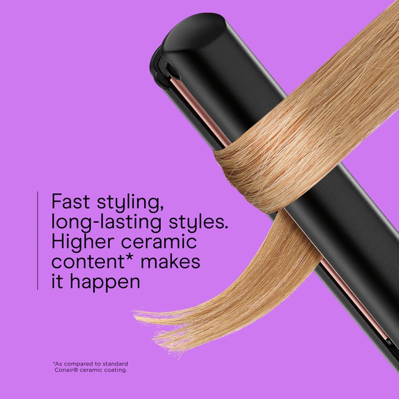 INFINITI PRO CONAIR Rose Gold Ceramic Flat Iron Hair Straightener,