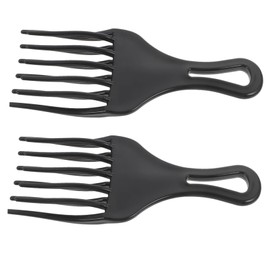 SAFIGLE 2pcs Wide Tooth Rake Comb Small Durable Hairdressing Combs for Men for Detangling Thick Hair Smooth Polished Teeth for Scalp Massage Black Color