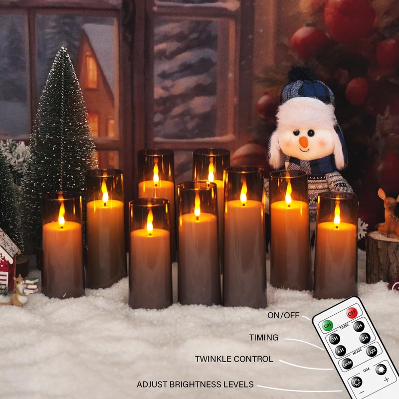kakoya Flickering Flameless Candles Battery Operated with Remote and 2/4/6/8