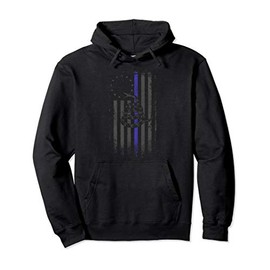 Thin Blue Line Gadsden - Betsy Ross Flag, Tactical Black Pullover Hoodie