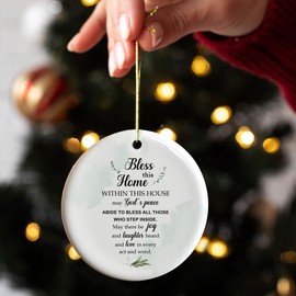 HUKINE Christian House Warming Gifts Ornaments, Bless This Home Ornaments, Christian Decor Ornaments, New Home Gifts Ornaments, Christian Home Decor, Christian Gifts for Women Christmas