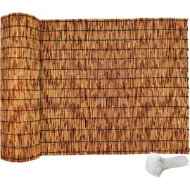 Bamboo Fence,Reed Fencing 4Feet High Bamboo Privacy Screen Outdoor for Patio, Reed Screen for Privacy Garden Backyard Balcony Natural Reed Fencing,4x16FT