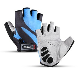 SUJAYU Fingerless Cycling Gloves for Men Women Bike Gloves for Men Cycling Bicycle Accessories, Guantes para Bicicleta Hombre Guantes Ciclismo Hombre (Blue, X-Large)