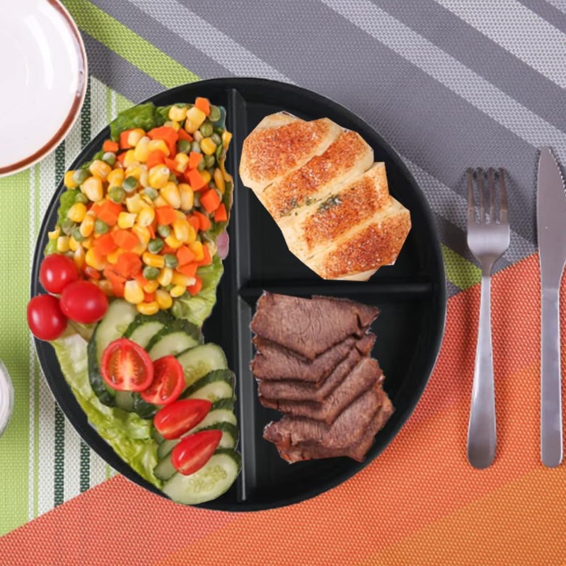 LRUUIDDE (5 Pack) Portion Control Plate for Balanced Eating, 9"