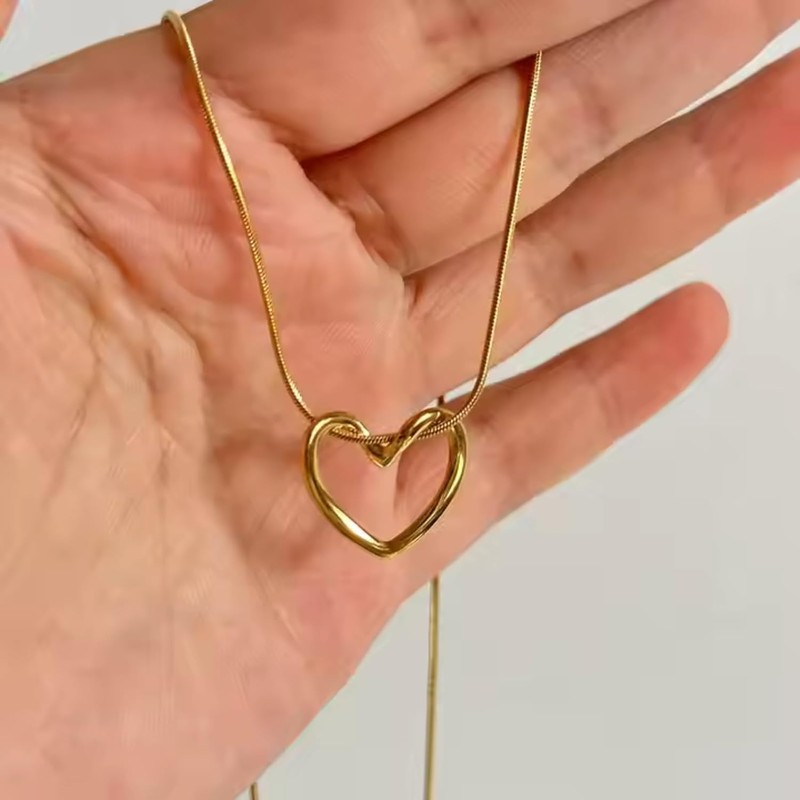 Collares para Mujer Chapado en Oro 18K, Collar de Corazón,