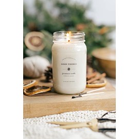 Antique Candle Co.® Good Tidings 16 Ounce Soy Wax Candle, 80 Hour Burn Time, Cotton Wick, Mason Jar Candle (Good Tidings)