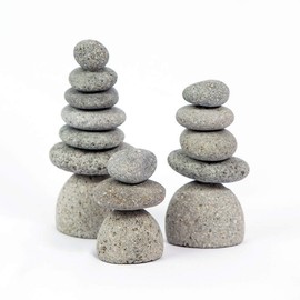 Natural River Mini Rock Cairn Stone Stacked Zen Garden Decoration Stone Set of 3 with Gift Box
