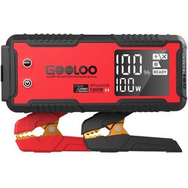 GOOLOO GT4000S Jump Starter 4000 Amp Car Starter 100W Two-Way Fast-Charging Portable Car Battery Charger Booster Pack for 10L Diesel and 12L