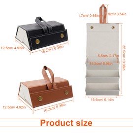 MUNTE 2 Stück Brillenetui mit 3 Fächern, Faltbar Brillenetui Leder, Sonnenbrillen Aufbewahrung, Schön Und Langlebig, für Zuhause, Büro, Reisen (Schwarz, Khaki)