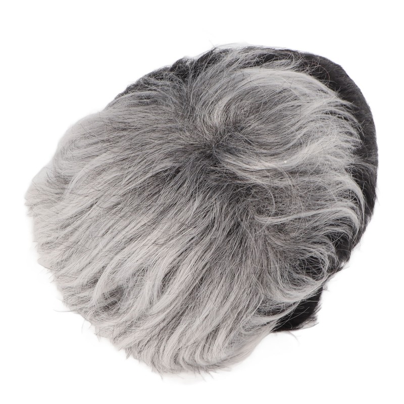 Men Wig Heat Resistant Short Grey Layered Airy Natural Stylish