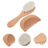 Ipetboom 2Pcs Bathing Brush and Hair Comb Set Comfortable Wooden