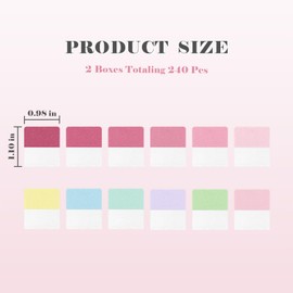 BAYTORY 240 Sheets Transparent Sticky Note, 11 x 9.8 Inch Pop-Out Book Annotating Tabs Glitter Roll Tape with Pull Out Dispenser Boxes, Memo Pads Sticker Label for Noting Writing (Pink & Colored)