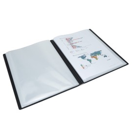 Rapesco 1651 Germ-Savvy Antibacterial, Hardcover Polypropylene Presentation Folder 50 Pockets A4, Black