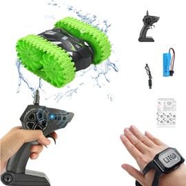 Amphibious Remote Control Car 2.4 GHz 4WD Rechargeable RC Cars Beach Pool Toys Gift for Kids Boys Girls