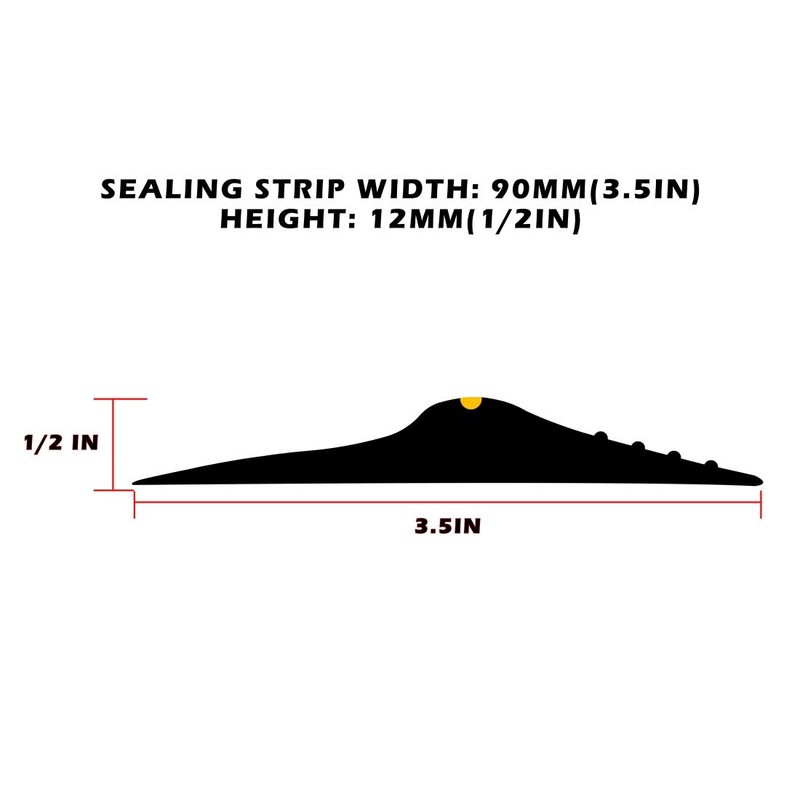 Papillon Garage Door Bottom Seal Strip, Weatherproof EPDM Rubber Threshold,