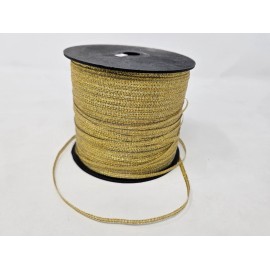 Metallic Gold 3mm 1/8" Double Face Double Sided Craft Ribbon 500 YDS Bulk Spool