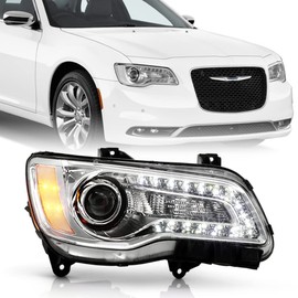 ACANII - For [Halogen Type] 2015-2023 Chrysler 300 Chrome Bezel LED DRL Projector Headlight Headlamp Passenger Side