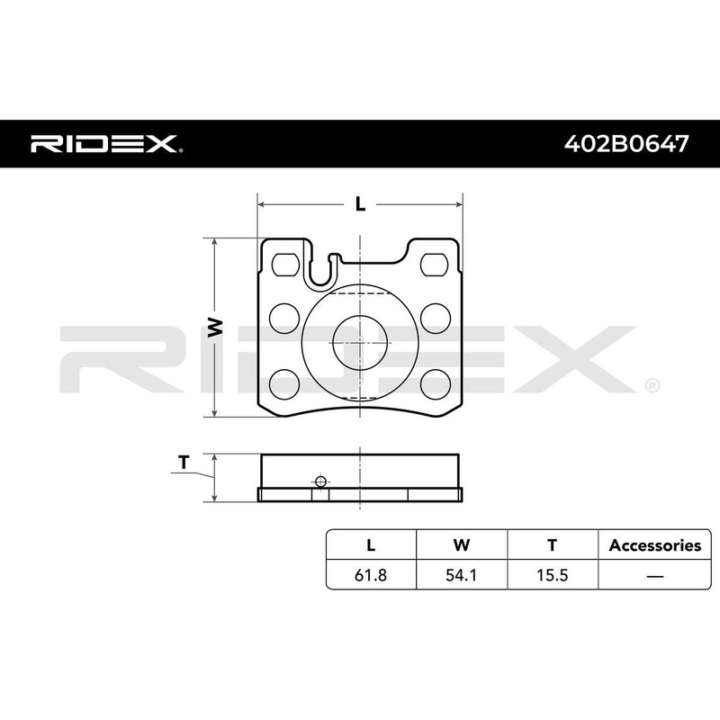 RIDEX 402B0647 Brake Pads Set Rear Brake Blocks