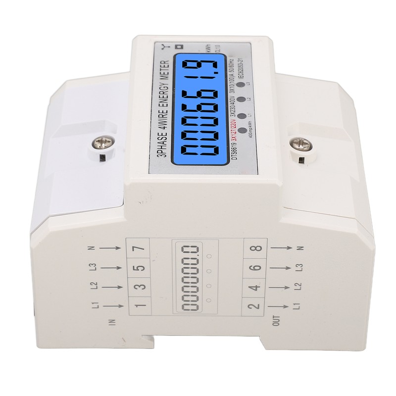 Digital Energy Meter 3 Phase 4 Wire KWh Electricity Wattmeter