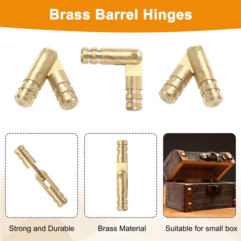 sourcing map 20Pcs Invisible Barrel Hinges, 4x25mm Brass Concealed Hinge,
