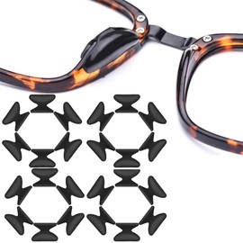 Eyeglass Nose Pads Adhesive Silicone Soft Anti Slip Nose Pads for Plastic Frames 12 Pairs Black 2.8mm