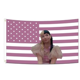 Yerchic Melanie Flag Martinez Pink American USA Banner 3 * 5ft for Music Fans Garage Indoor Outdoor Room Man Cave Wall Decoration