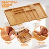 BAMEOS Expandable Silverware Drawer Organizer with Removable Knife Blocks, Bamboo