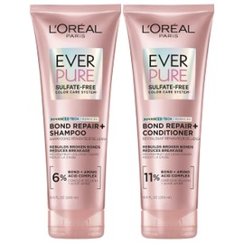LOreal Paris EverPure Bonding Kit de champú y acondicionador para cabello tratado con color, 6.8 onzas (juego de 2)