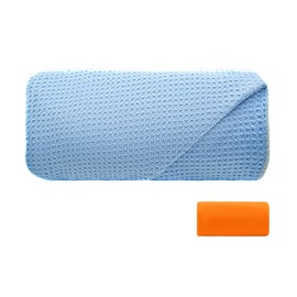 Hot-Yoga Towel with Dense Silicone Grip Dot, Stickyfiber Yoga Mat Towels Non Slip for Hot Yoga, Absorbent Sweat Anti-Slip Cover, Bikram, Pilates, Exercise, Fitness Sweat Towel(Light Blue)