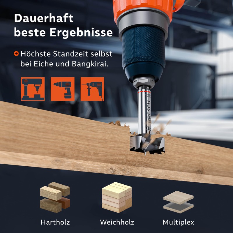Presch Forstner drill bit, diameter 35 mm, extremely sharp, durable