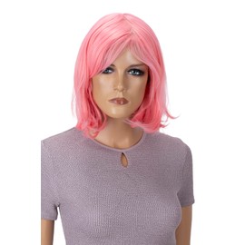 CAISHA by PRETTYSHOP SH032l Bob Wig, Short Hair Cosplay, Theatre Show, Heat-Resistant Synthetic, Straight, Pink