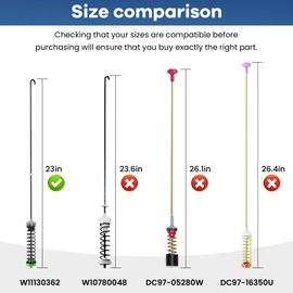 W11130362 Washer Suspension Rod Kit Compatible with Whirlpool Maytag Kenmore Washing WTW5000DW2 WTW5000DW3 WTW5000DW1 MVWX655DW1 MVWC565FW1-Replaces W10594080 W10735786 W10748956 W10780040