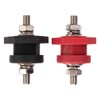 1Pair Thru Panel Battery Terminal Connectors 3/8 In Black Red