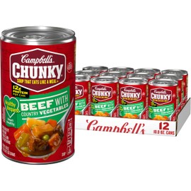 Campbell’s Chunky Healthy Request Soup, Beef Soup with Country Vegetables, 18.8 Oz Can (Case of 12)