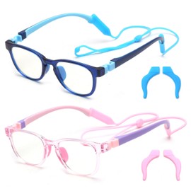 JM Kids Blue Light Glasses, Computer Gaming Grasses for Girls Boys Age 3-10, Anti Blue Ray TR90 Eyeglasses