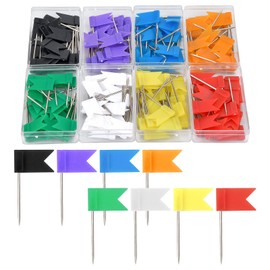 Pinsheng Pack of 160 Marking Flags, Colourful Map Flag Pins with 8 Storage Boxes, Flag Pins for Maps & World Maps, Pin Board and Bulletin (35 mm)