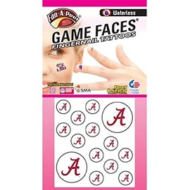 Alabama – Waterless Peel & Stick Temporary Fingernail Tattoos – 12 Fingernail Tattoos & 2 Spirit Tattoos