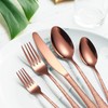 A · HOUSEWARE Hammered Silverware Copper/Rose Gold Flatware Set 40