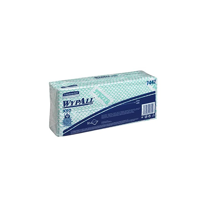 WypAll X50 Colour Coded Cleaning Cloths 7442 - Green Wiping