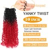 Aksice 10 Inch 8 Packs Yanky Twist Crochet Hair for