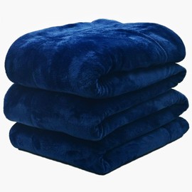 Sunny Forrest Navy Blue Nautical Navy Lightweight Fleece Blanket. (NAVYBLUE, 60 * 80 inch)