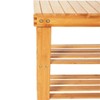 SlickBlue Wicker Shoe Rack with 3 Tiers Wooden Bench for