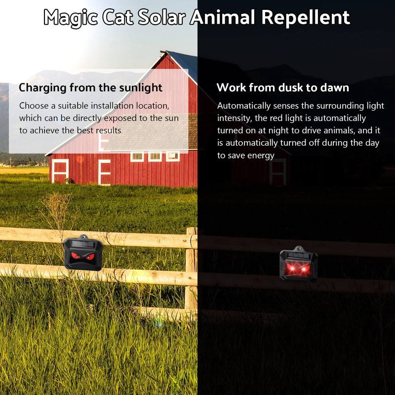 4 Pack Solar Control Light Nocturnal Animal Repeller Outdoor Animal