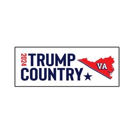 Trump Country VA 2024 Bumper Sticker Decal (3.37" x 9") | Peel & Stick | Political, Stickers, Politics, Republican, Trump, Vote