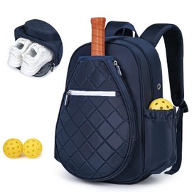 KAVIGOR Pickleball Bag, Quilted Pickleball Backpack with Shoe Compartment & Waterproof Pocket, Pickle Ball Paddle Bag Fits 2 to 4 Paddles for Women and Men