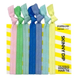 Popmask Skinny Dip Knot Hair Bands, Stretchy Hair Bobbles in Assorted Colours, Versatile Hair Accesories for Women, 7 Hair Ties