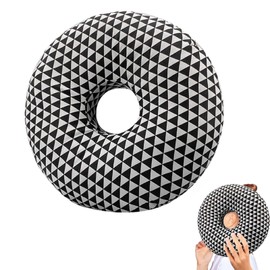 Donut Pillow Piercing Pillow ,Donut Pillow Ear Piercing Pillow for Side Sleepers Adjustable Filling Pressure Reduces Ear Pillow with Hole Piercing Pillow Doughnut for WashedEarrin g Pillow